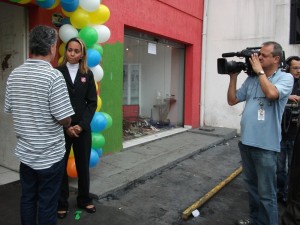 Filmagem na frente da loja